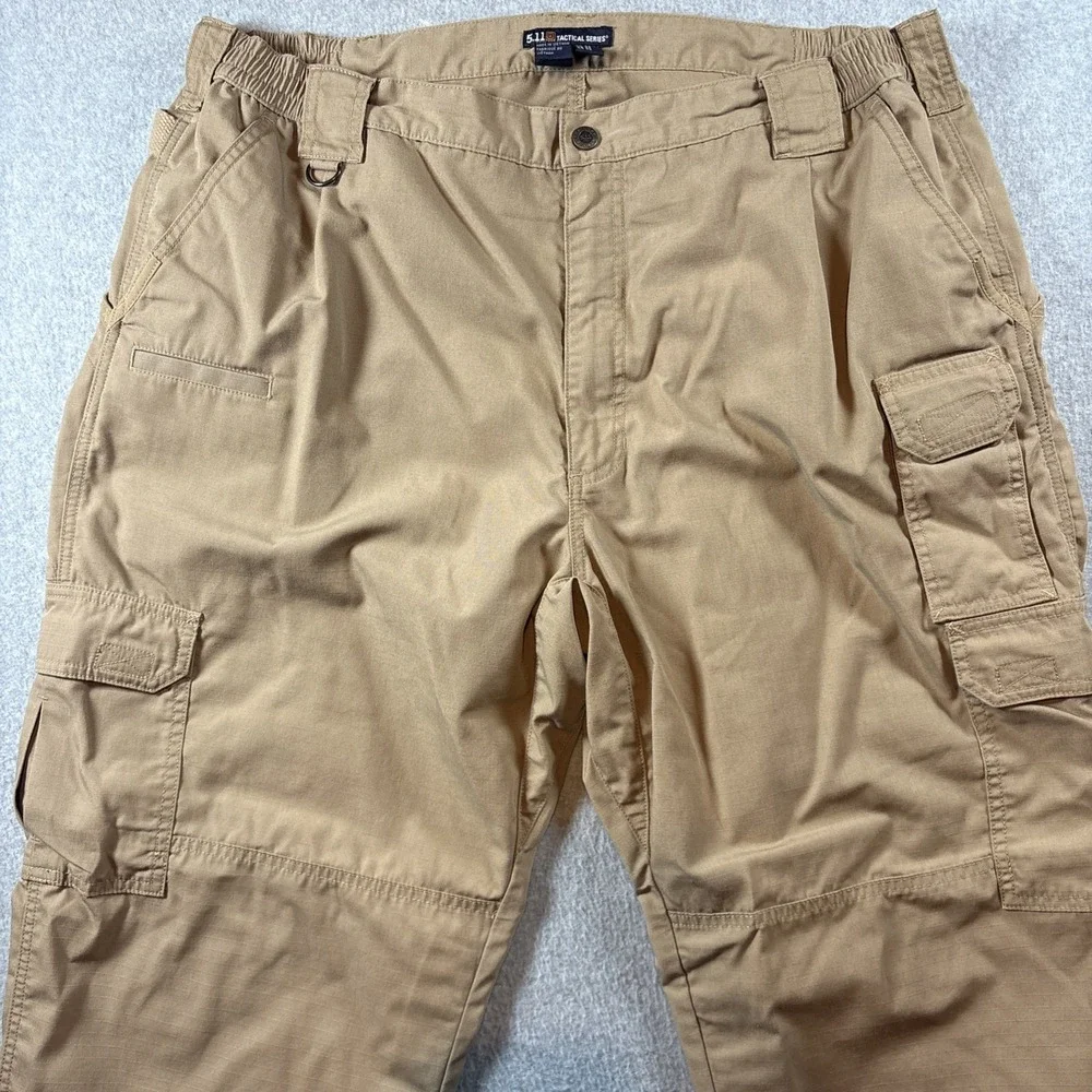 5.11 Tactical Men's 42x30 Double Knee Khaki Pants Hiking Outdoors Cargo Pockets